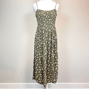Aeropostle Floral Dress Green Size L‎ Smocked Coquette Cottagecore Milkmaid